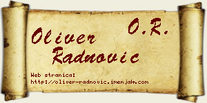Oliver Radnović vizit kartica